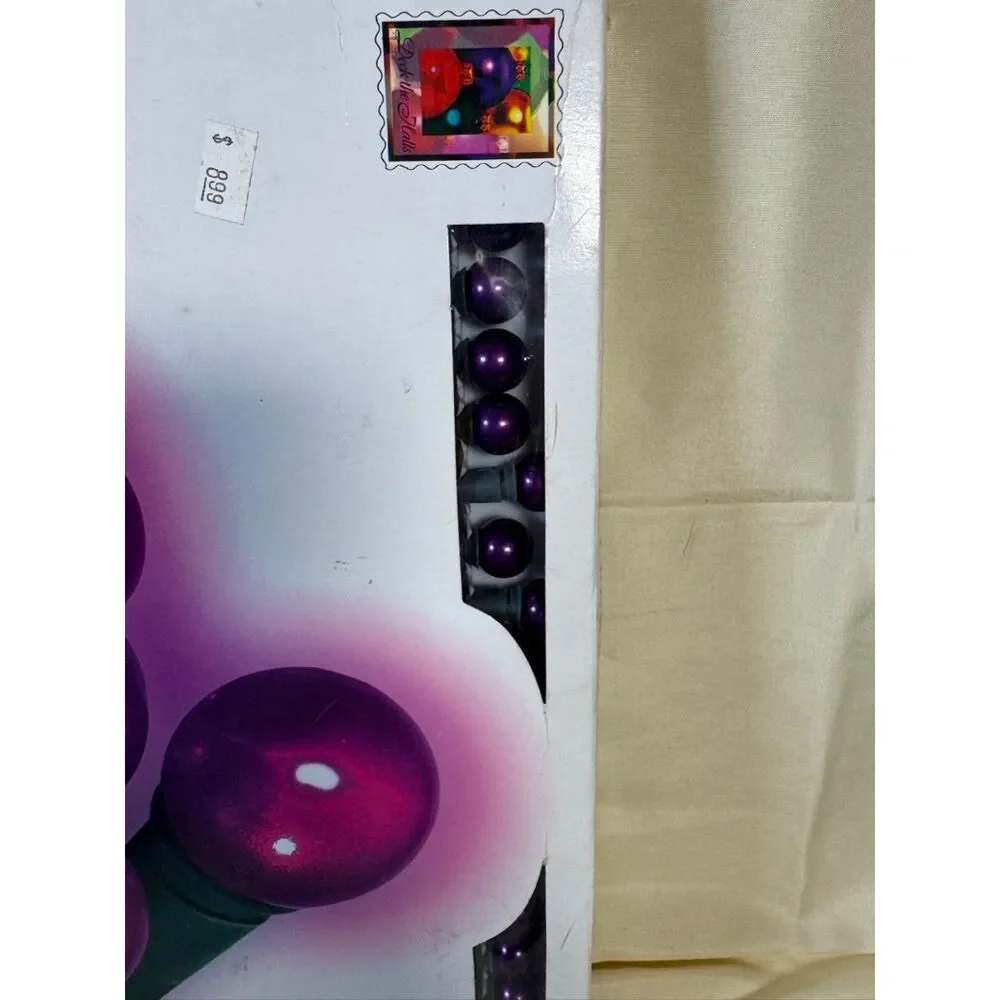 Vintage 1998 Purple Pearl Bulb Lights New In Package Tested And Working